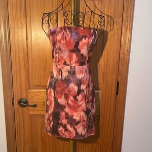 NWT Sage the Label Floral Watercolor Strapless Dress Size S